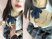 Chinese girl Tan Xiaoling sexy short skirt caress